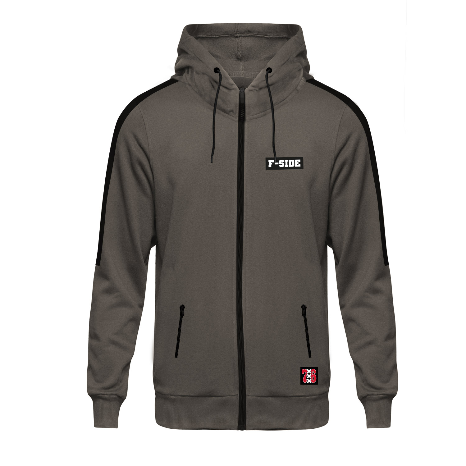 F SIDE 76 HOODED SWEATVEST GRIJS F SIDE F SIDE GRIJS ZWART HOODED SWEATER F SIDE
