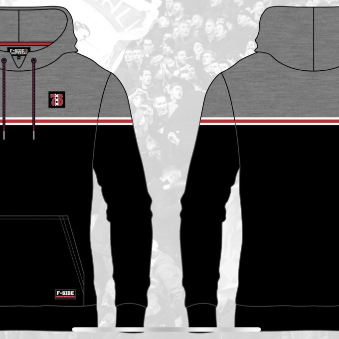 F SIDE 76 SWEATER F SIDE F SIDE GRIJS ZWART HOODED SWEATER F SIDE